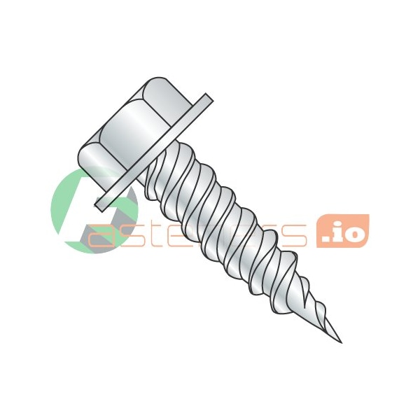 Newport Fasteners Sheet Metal Screw, 1/4" x 1-1/2 in, Zinc Plated Steel Flange Hex Head External Hex Drive, 1000 PK 455334 - main